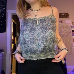 Satin boho tank